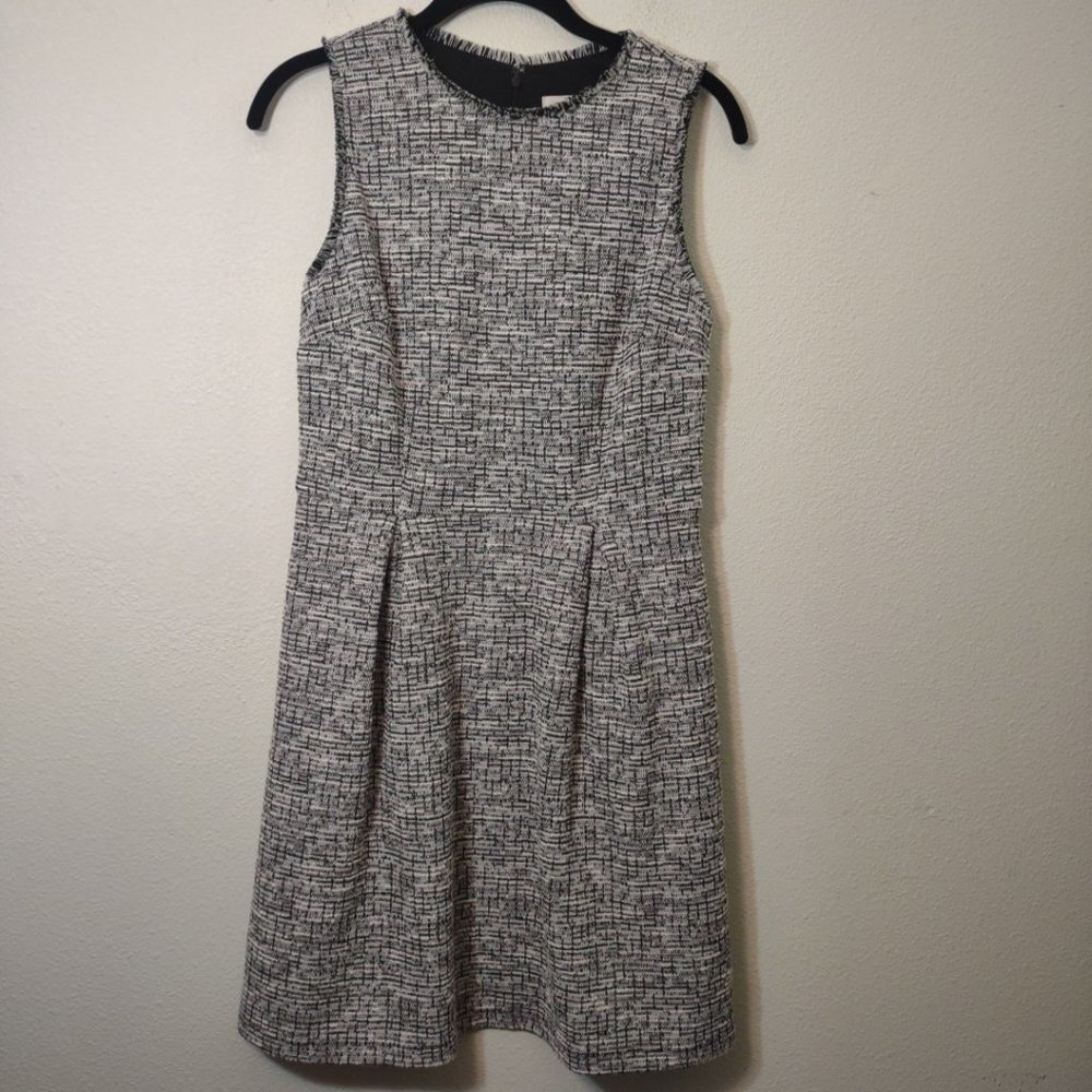 Loft Black & White Sleeveless Tweed Dress NEW 2